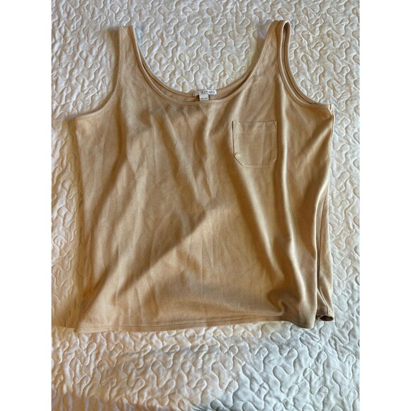 Astars Beige Pocket Tank Top | Soft size large - Picture 2 of 3
